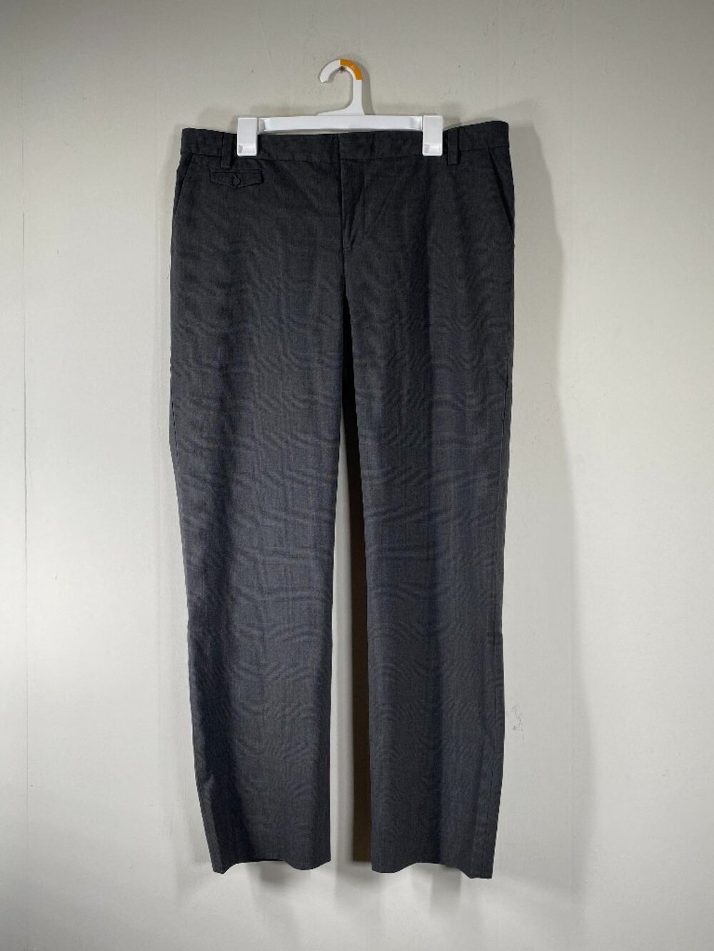 GAP Boy Fit Dress Pants Women's 14 Mid Rise Gray Plaid Office Career